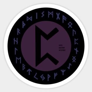 Purple Perdhro Elder Futhark Rune Symbol Sticker